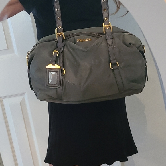 Prada Nylon Green Shoulder Bag - Picture 2 of 15